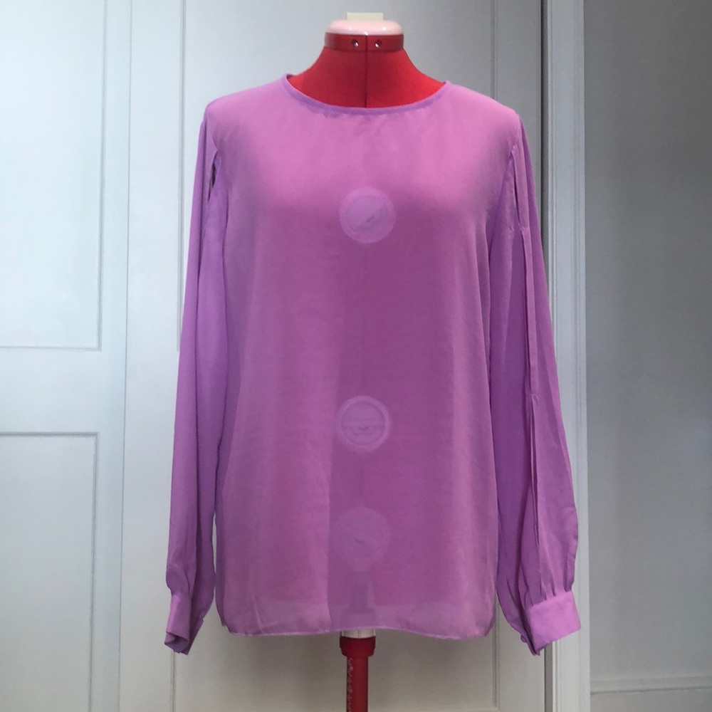 Favolook Sheer Purple Top w/ Arm Detail Size XL